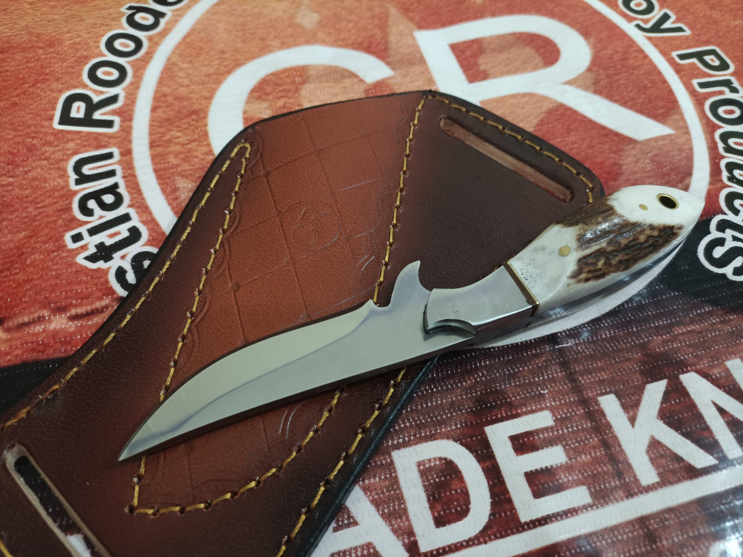 Handmade Stag Handle Bull Cutter Knife - Image 3