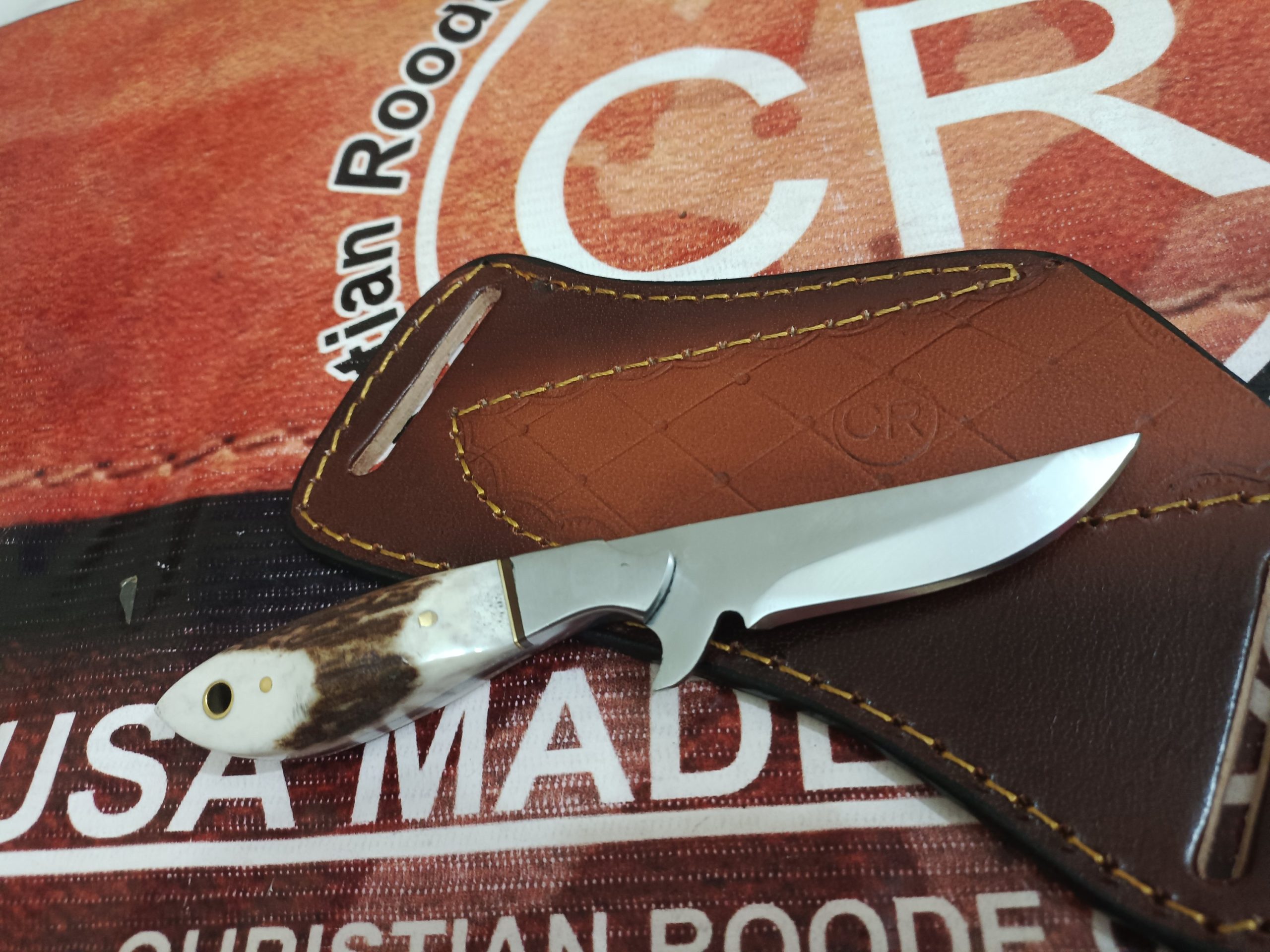 Handmade Stag Handle Bull Cutter Knife - Image 2