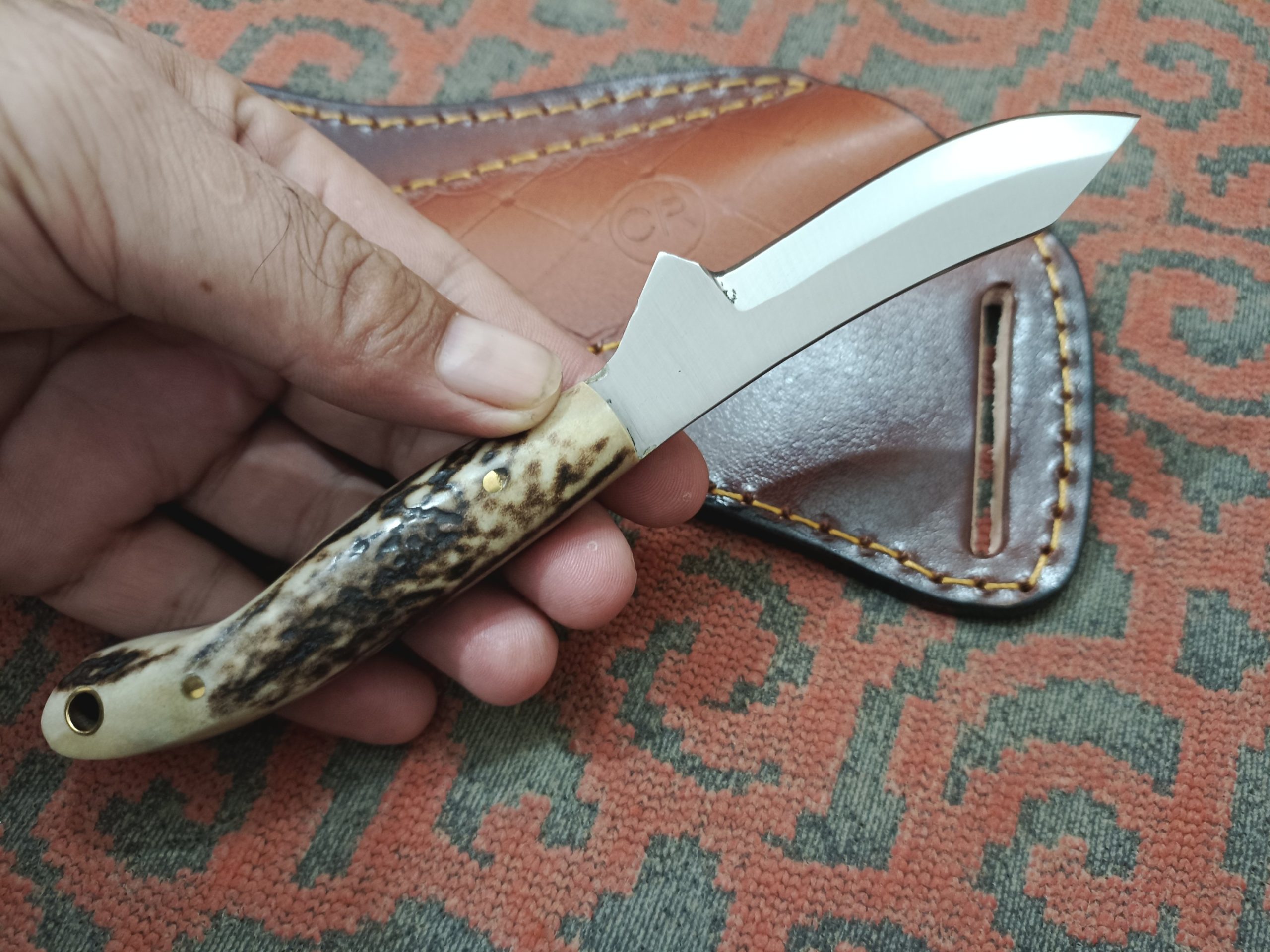 Handmade custom stag handle knife. - Image 2