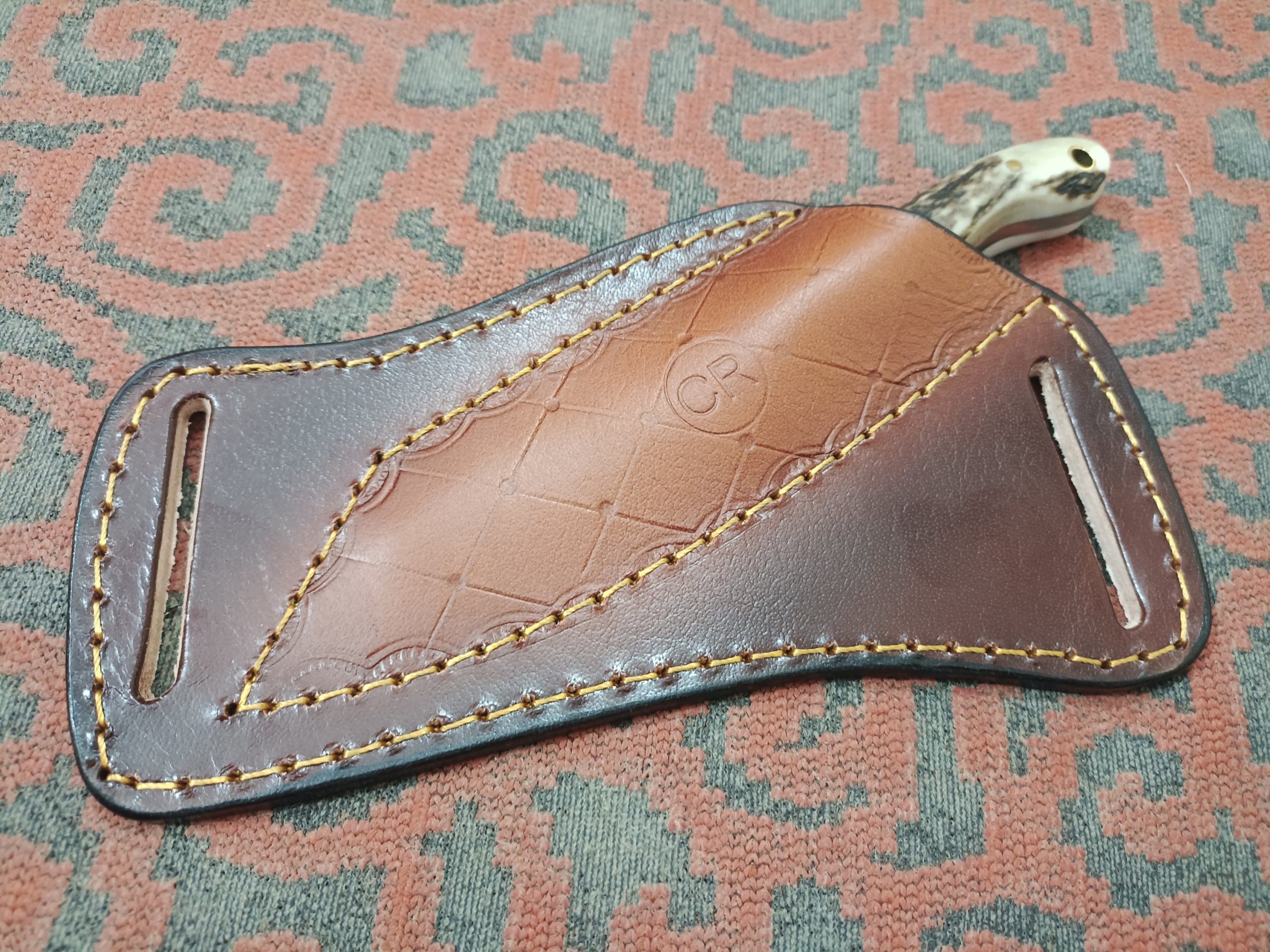 Handmade custom stag handle knife. - Image 3