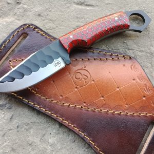 Hammered Stainless Steel Skinner Knife