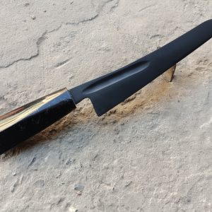 Handmade Black Polished Chef Knife with Resin Handle.